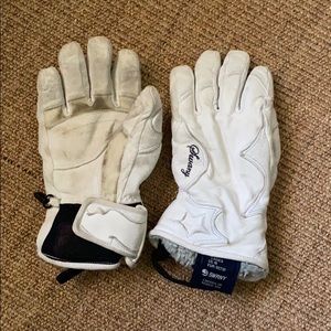 COPY - White leather Swany ski gloves